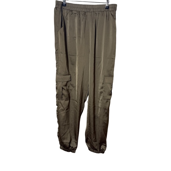 GILLI Brown Satin Joggers Size Medium - Picture 7 of 9